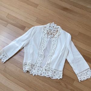 Banana republic linen and lace jacket